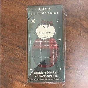 Little Sleepies Red and White Swaddle Set